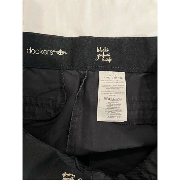 Dockers Khaki Goodness Inside Bootcut black khakis size 10 long tall - Picture 7 of 12